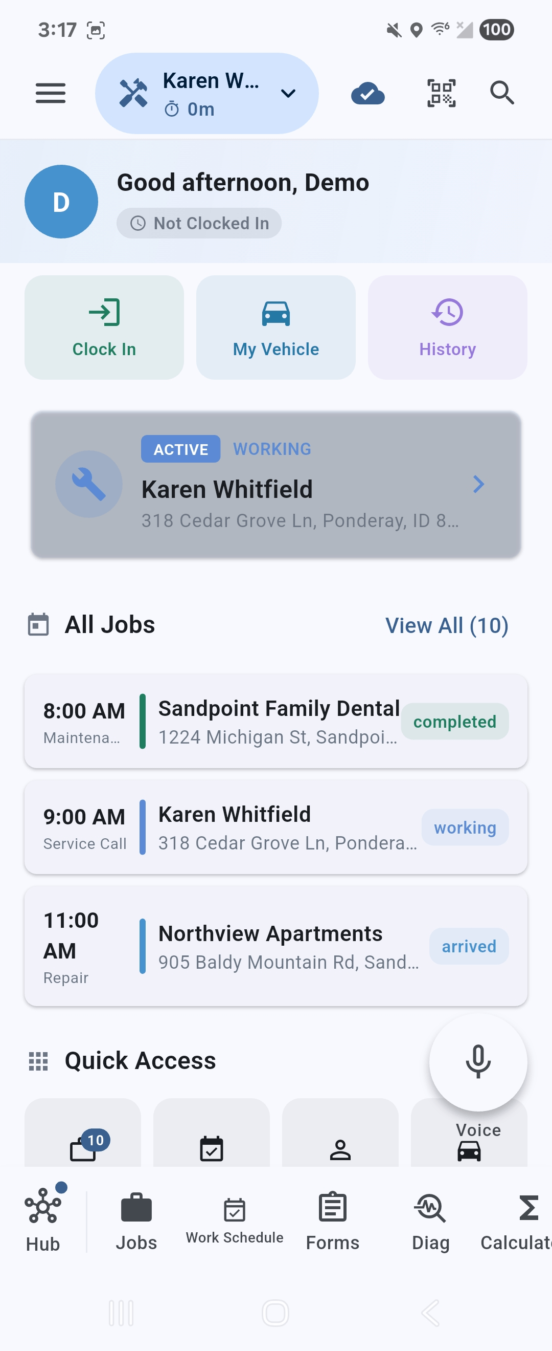PrecisionOps on an Android phone
